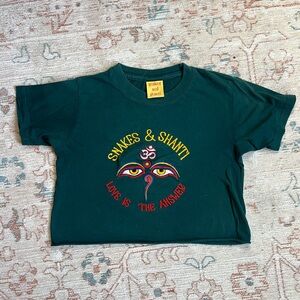 Snakes and Shanti Cropped Tee - Small